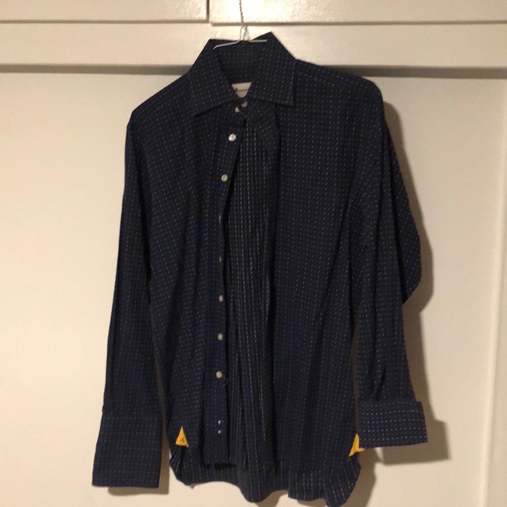 Men’s Aquascutum French Cuff Navy Dress Shirt